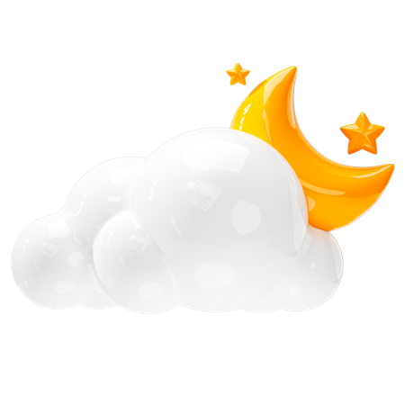 Cloudy Night  3D Icon