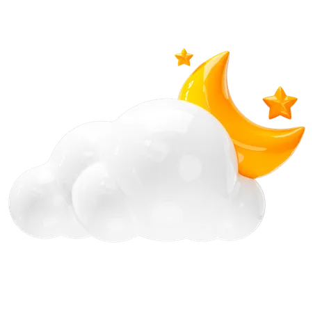 Cloudy Night  3D Icon