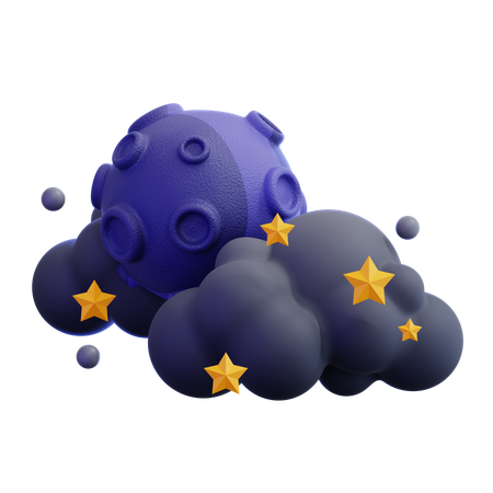 Cloudy Night  3D Icon