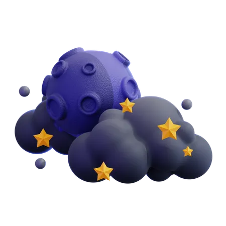 Cloudy Night  3D Icon