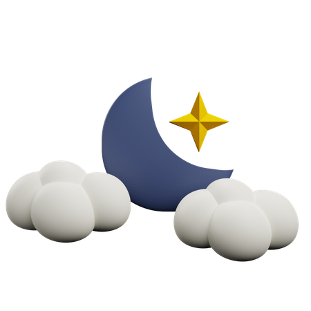 Cloudy Night  3D Icon