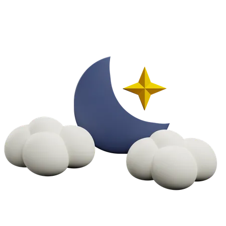 Cloudy Night  3D Icon