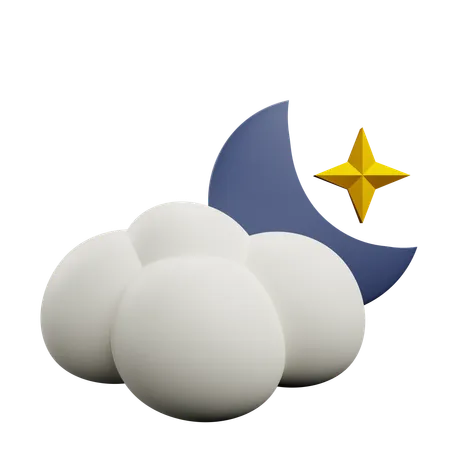 Cloudy night  3D Icon