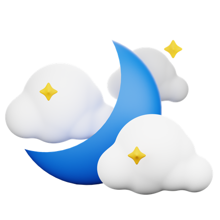 Cloudy Night  3D Icon