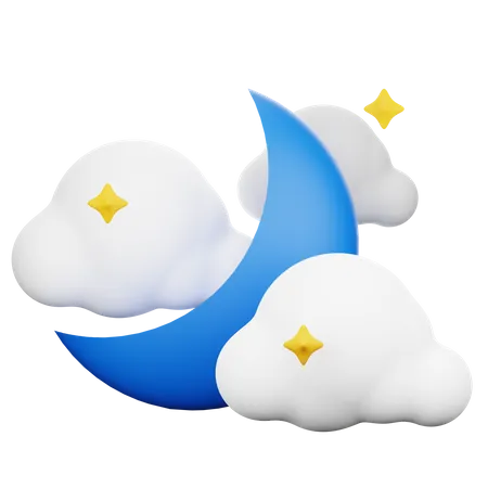 Cloudy Night  3D Icon