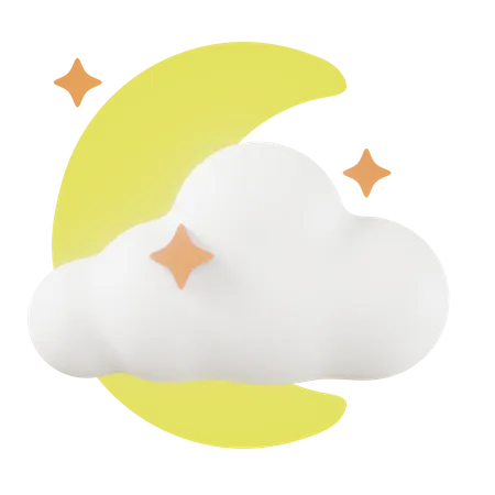 Cloudy Night  3D Icon