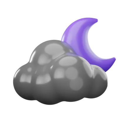 Cloudy Night  3D Icon