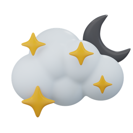 Cloudy Night  3D Icon