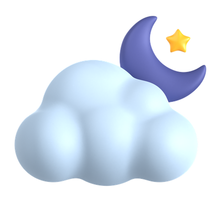 Cloudy Night  3D Icon