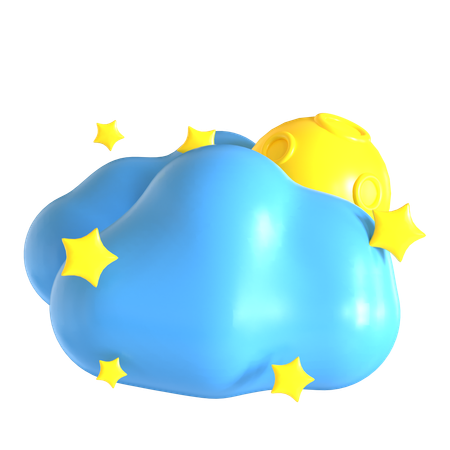 Cloudy night  3D Icon