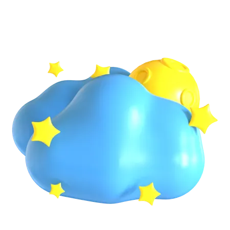 Cloudy night  3D Icon