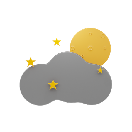 Cloudy Night  3D Icon