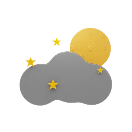 Cloudy Night  3D Icon