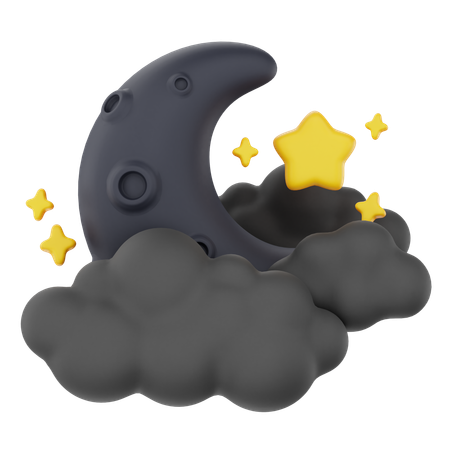 Cloudy Night  3D Icon