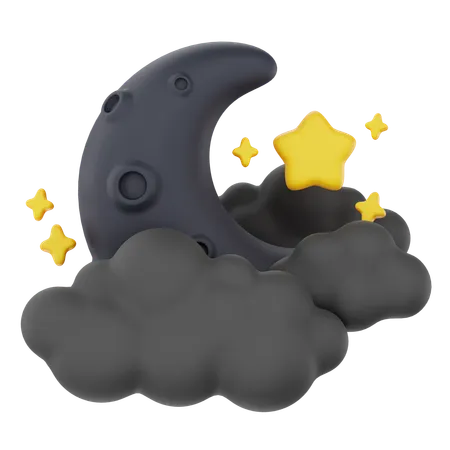 Cloudy Night  3D Icon