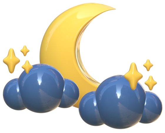 Cloudy Night  3D Icon