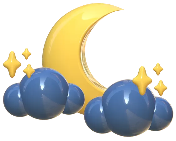 Cloudy Night  3D Icon