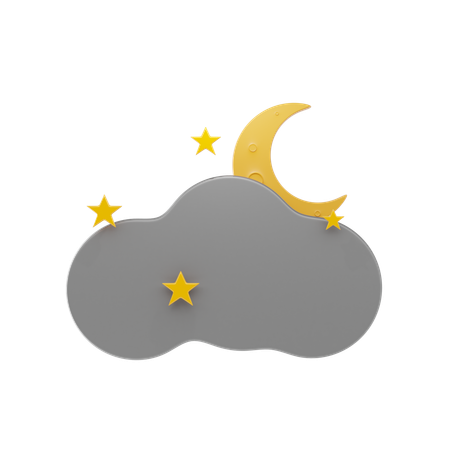 Cloudy Night  3D Icon