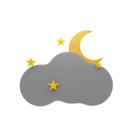 Cloudy Night  3D Icon