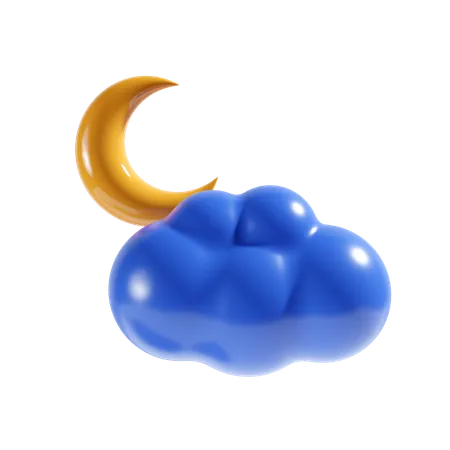 Cloudy Night  3D Icon