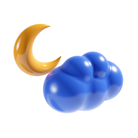 Cloudy Night  3D Icon