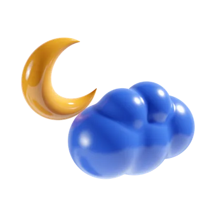 Cloudy Night  3D Icon