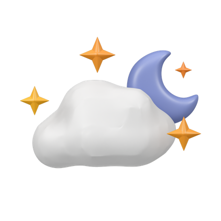 Cloudy Night  3D Icon