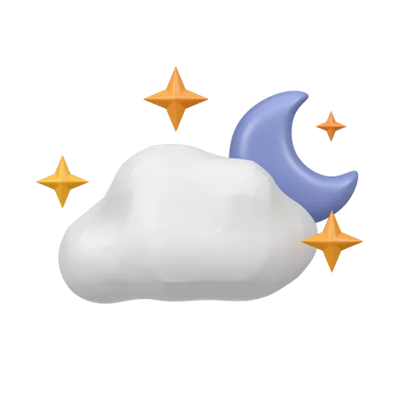 Cloudy Night  3D Icon