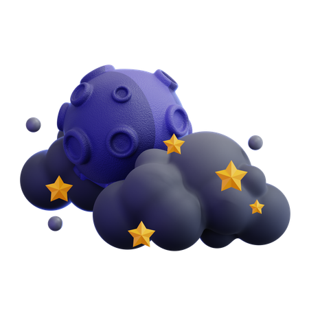 Cloudy Night  3D Icon