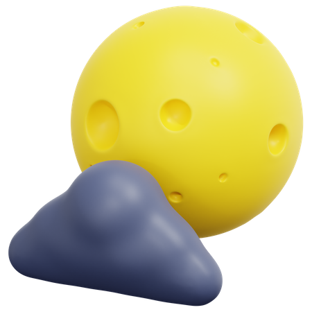 Cloudy Night  3D Icon