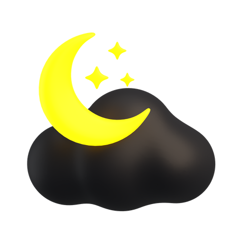 Cloudy Night  3D Icon