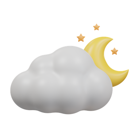 Cloudy Night  3D Icon