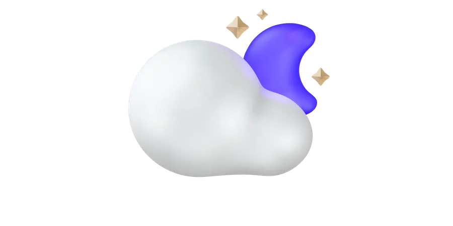 Cloudy night  3D Illustration