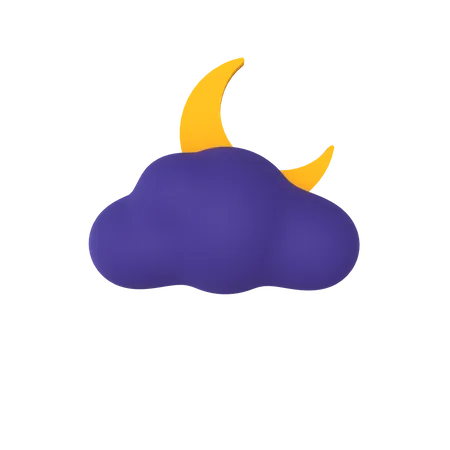 Cloudy Night  3D Illustration