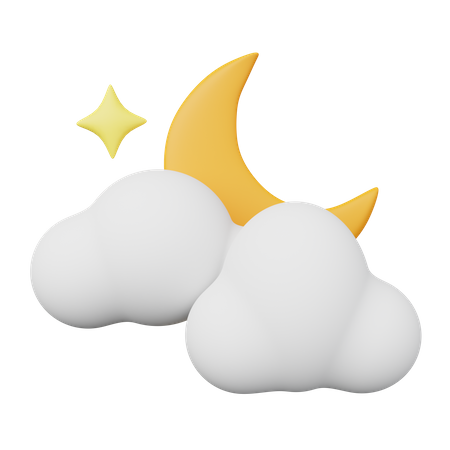 Cloudy night  3D Illustration