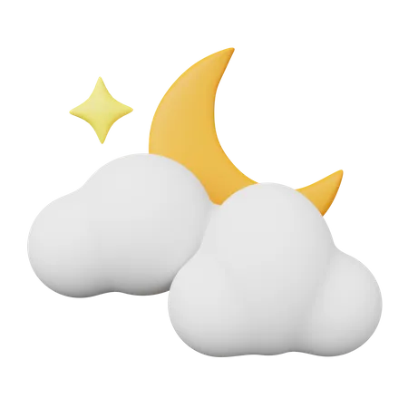 Cloudy night  3D Illustration