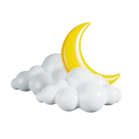 Cloudy Night  3D Illustration