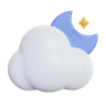 3d cloudy clear night emoji