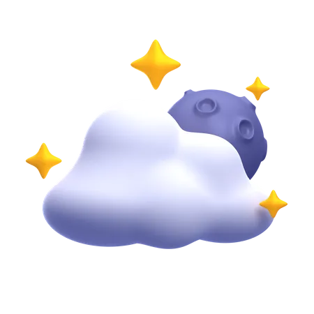 Cloudy Night 3D Icon