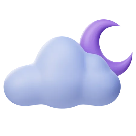 Cloudy Night 3 D Illustration 3D Icon