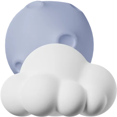 Cloudy Night 3 D Icon 3D Icon