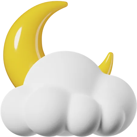 Cloudy Night 3 D Icon 3D Icon
