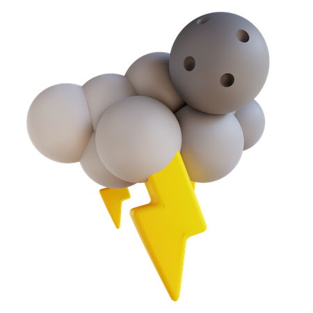 Cloudy Night Lightning  3D Illustration