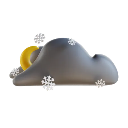 Cloudy Night Snowfall  3D Icon