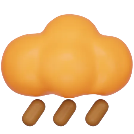 3 D Rain Cloud Icon 3D Icon