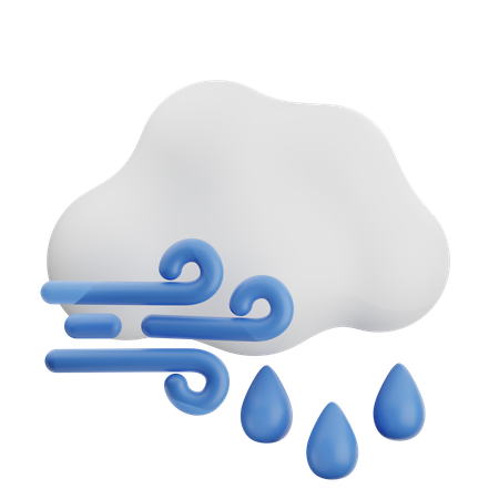 曇り雨  3D Icon