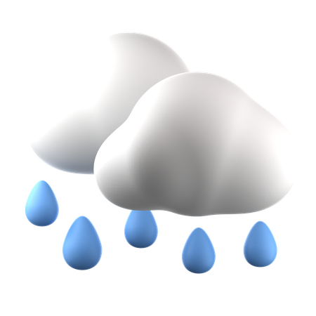 Cloudy rain  3D Icon