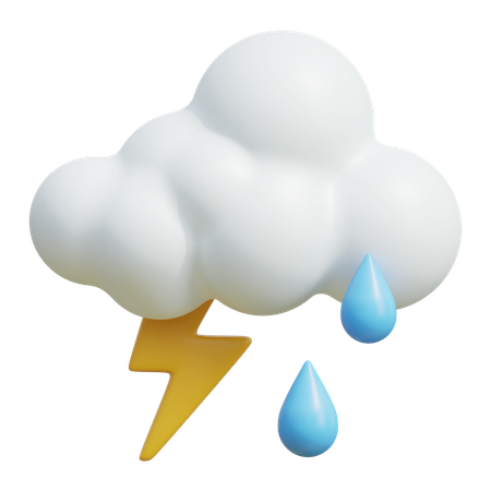 Cloudy Rain  3D Icon