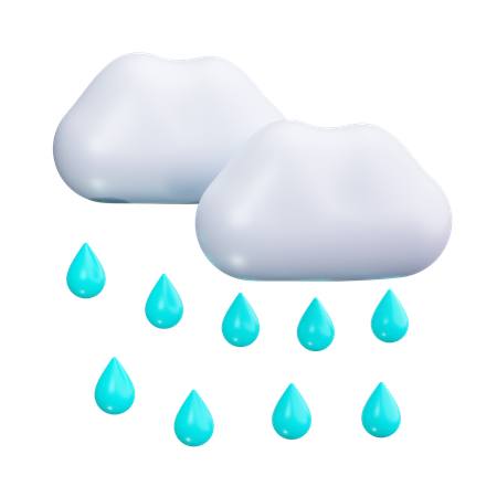 Cloudy Rain  3D Icon