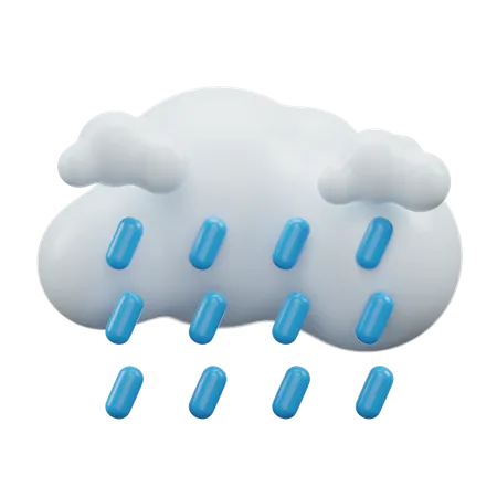 Cloudy Rain  3D Icon